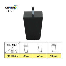 KR-P0226 100 mm de altura Piernas de sofá de plástico de reemplazo con forma cuadrada de tornillo proveedor
